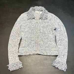 Vintage Mainframe Fringe Sleeved Full Zip Sweater